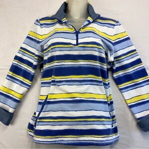 Talbots Striped Pullover Half Zip Sweatshirt, Size Lp, Colorful, Athleisure